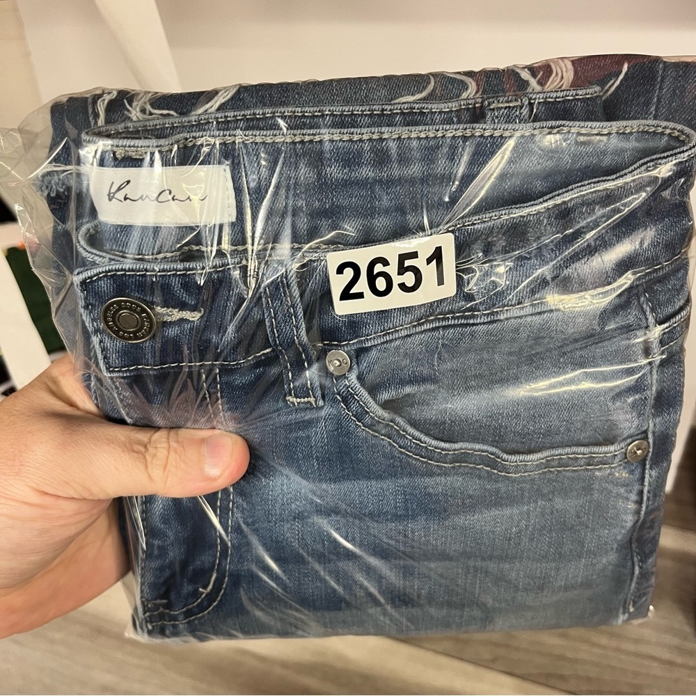 KanCan Distressed Cropped Jeans Womens 9/28 Blue Denim Stretch‎ Cute 2651 - Picture 9 of 9